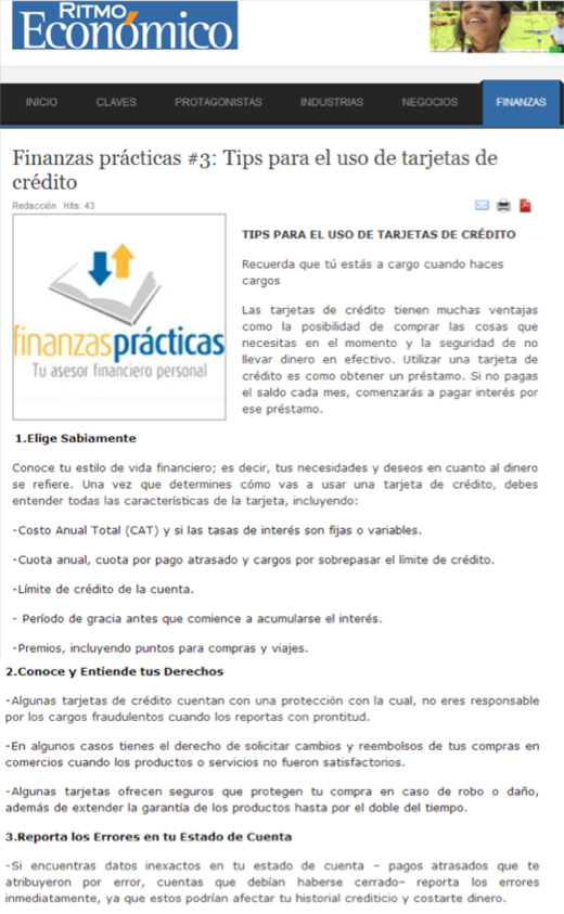 Tips para el uso de tarjetas de crédito